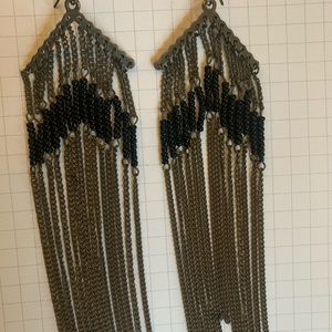 rustic long chain earrings